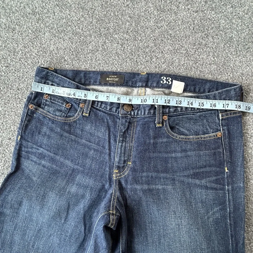 JCrew Jeans Womens 33S 36 X 31 Boot Cut Dark Wash‎ Stretch Denim USA Made